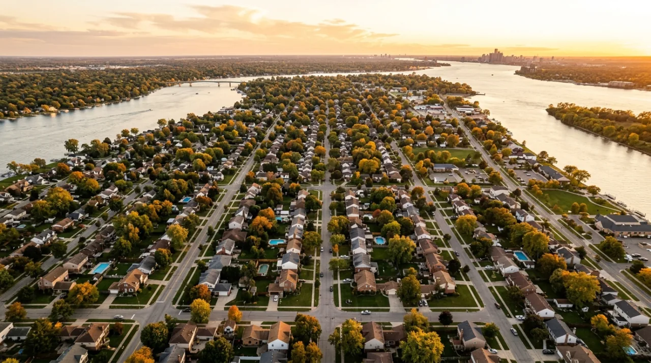 A Downriver Michigan home at golden hour